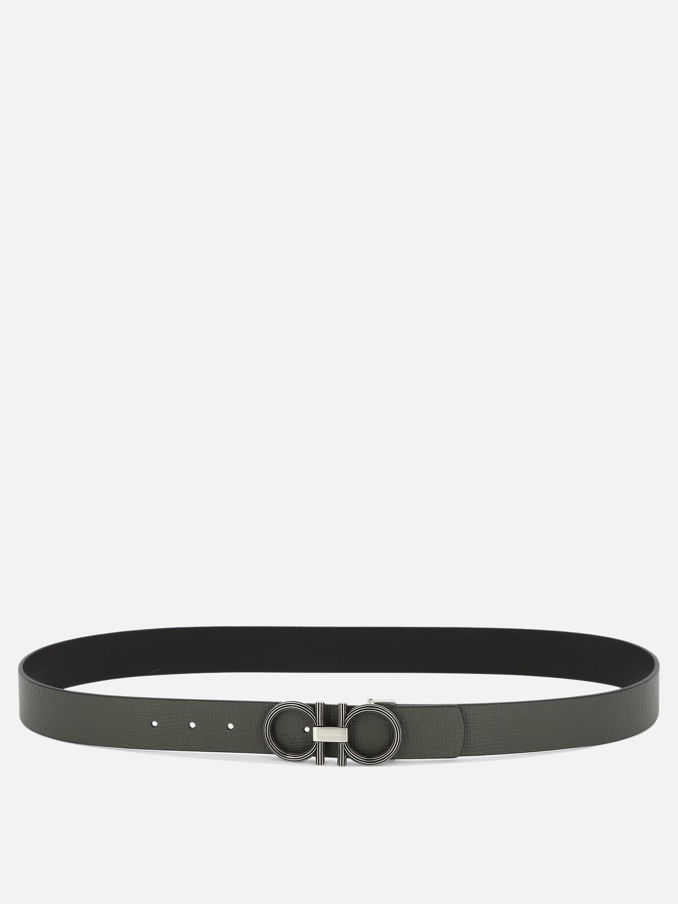 Leather belts 0764849  Grey - Ferragamo Men | PDP | VIETTI Online Store | thumbnail