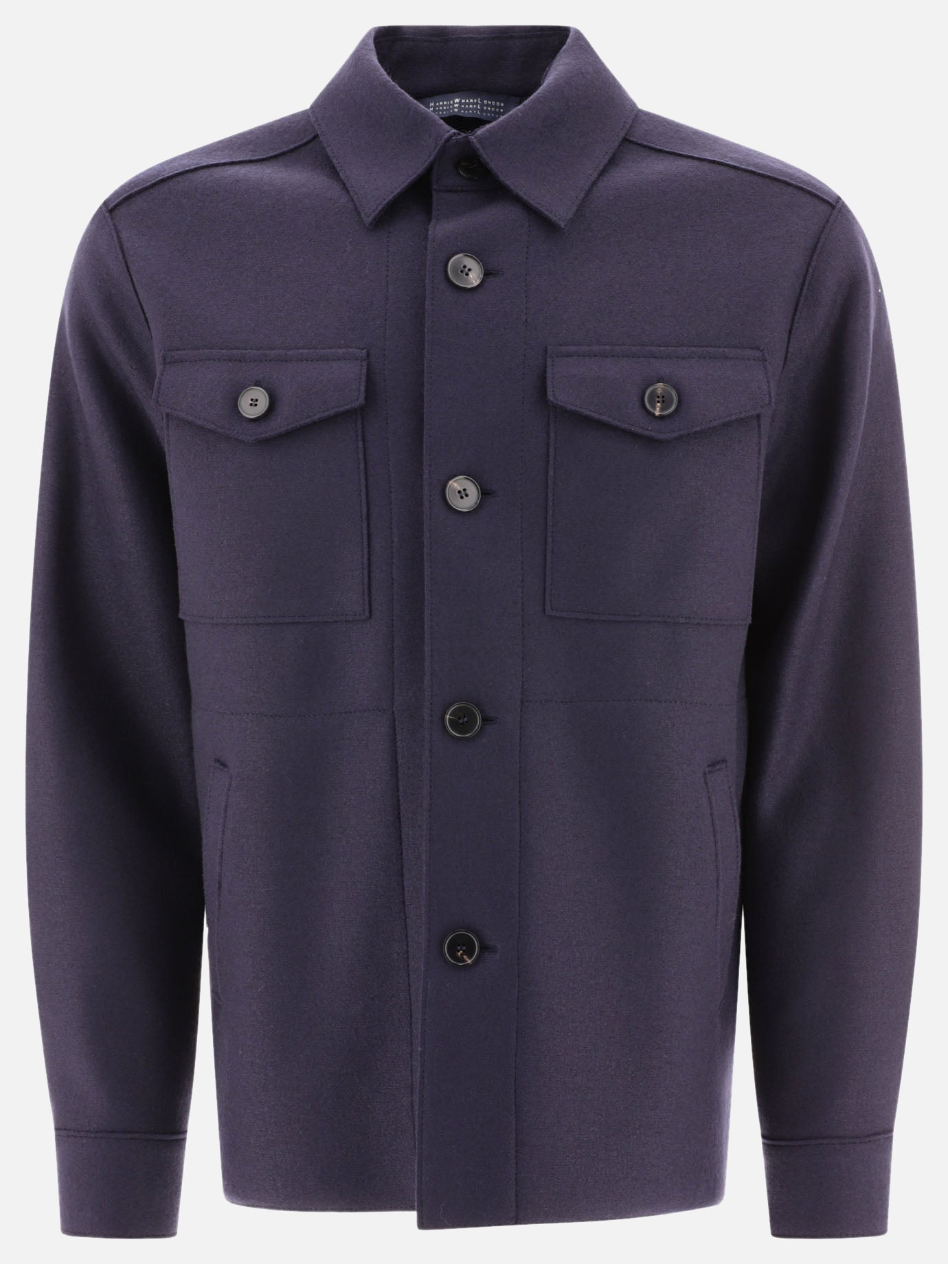 Giacche overshirt 100% virgin wool  Blu - Harris Wharf London Uomo | PDP | VIETTI Online Store | Zoom-Modal

