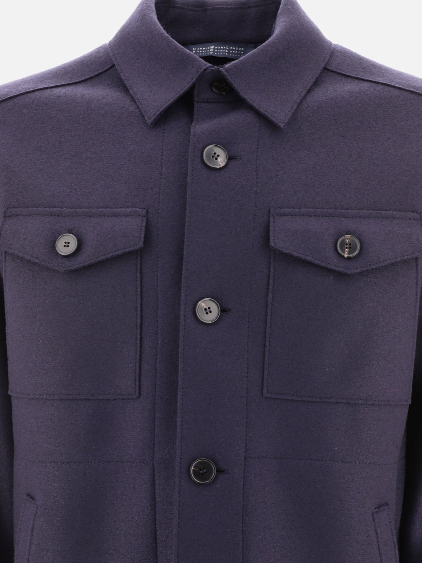 Giacche overshirt 100% virgin wool  Blu - Harris Wharf London Uomo | PDP | VIETTI Online Store | Zoom-Modal_3
