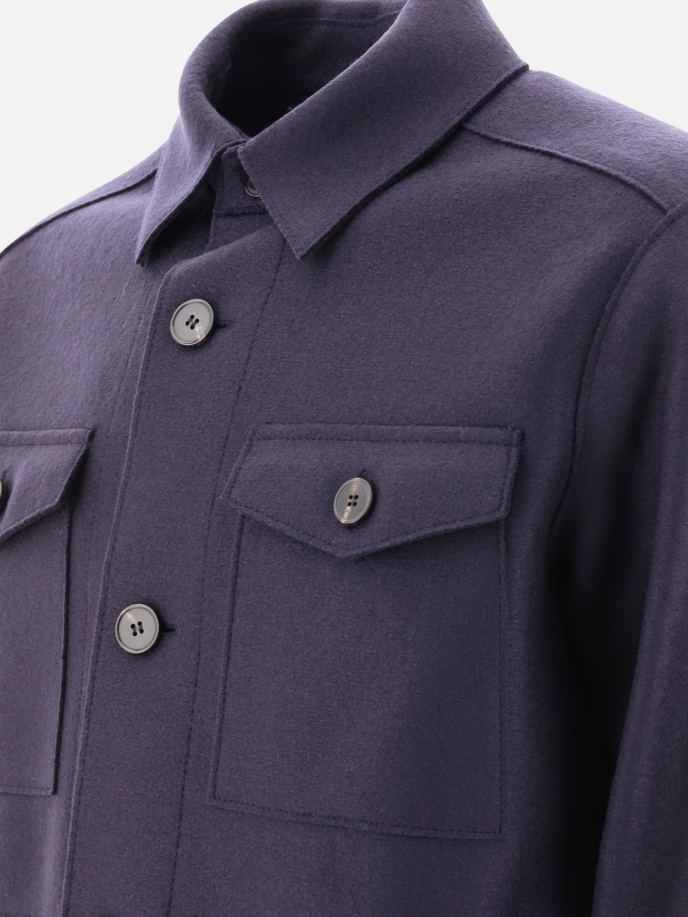Giacche overshirt 100% virgin wool  Blu - Harris Wharf London Uomo | PDP | VIETTI Online Store | Zoom-Modal_4
