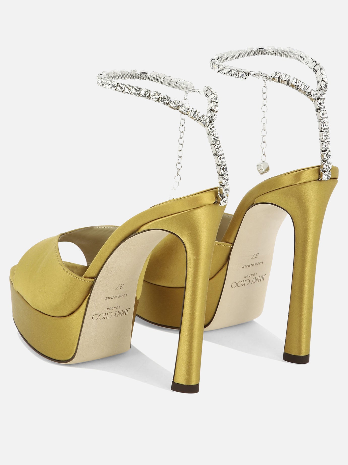 Heeled sandals 100% raso - 100% cuoio  Yellow - Jimmy Choo Women | PDP | VIETTI Online Store | thumbnail_4