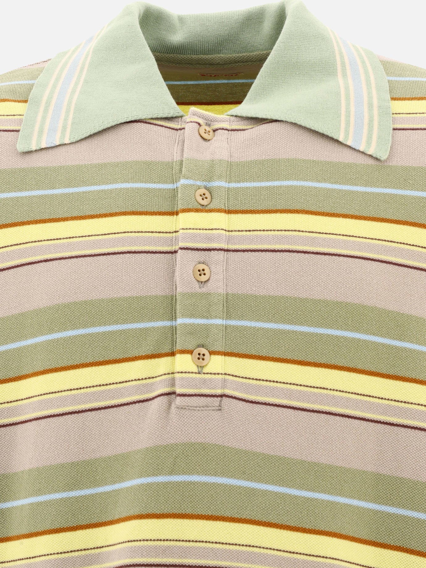 "Multi-border Kanoko BOX" polo shirt