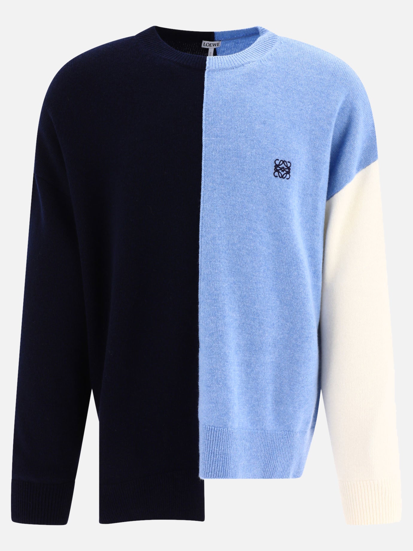 Crewneck sweaters 92% wool 7% polyamide 1% elastane  Light blue - Loewe Men | PDP | VIETTI Online Store | thumbnail