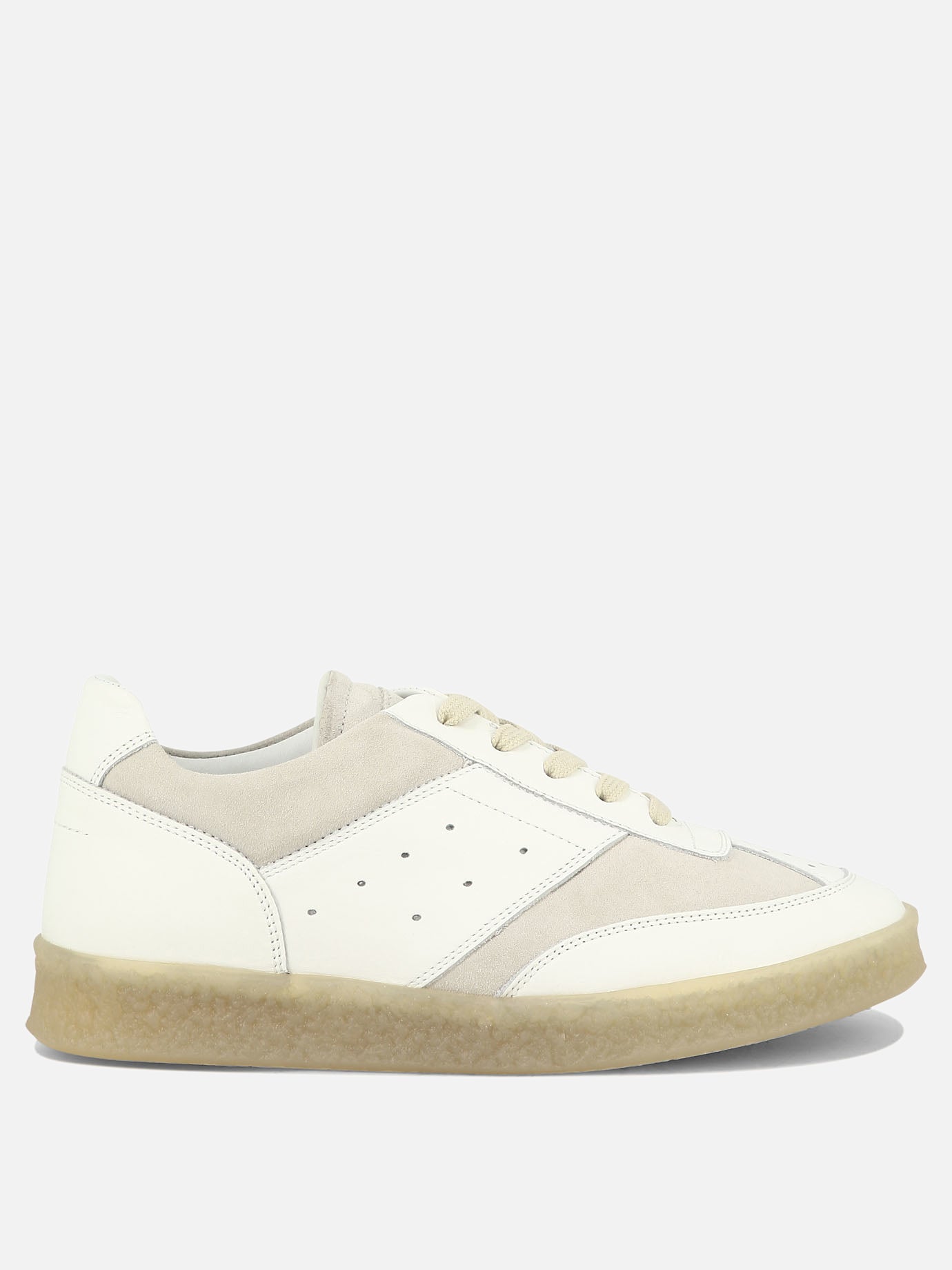 Low top sneakers 100% leather - 100% rubber  White - MM6 Maison Margiela Women | PDP | VIETTI Online Store | thumbnail