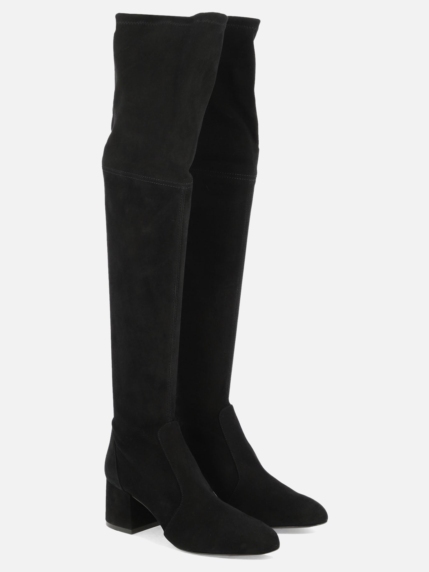 Over the knee 100% suede - 100% leather  Black - Stuart Weitzman Women | PDP | VIETTI Online Store | thumbnail_2