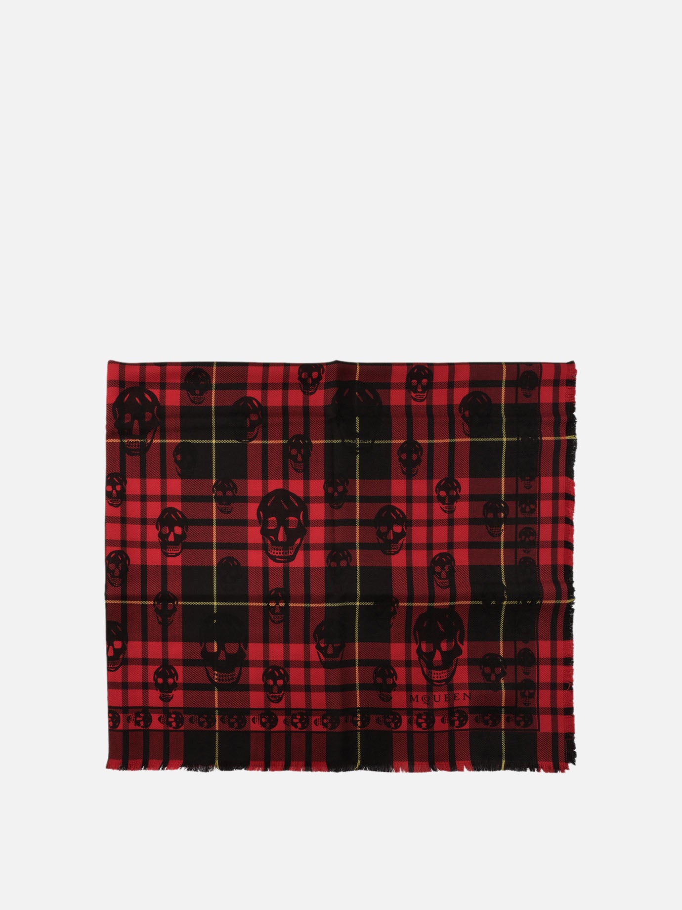 Alexander McQueen "Tartan Skull" foulard Red