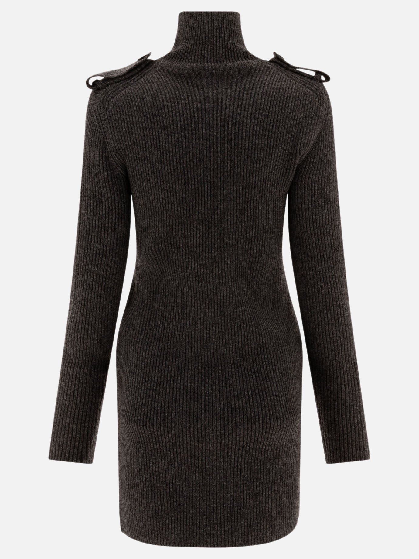 Alexander McQueen Ribbed mini dress Grey