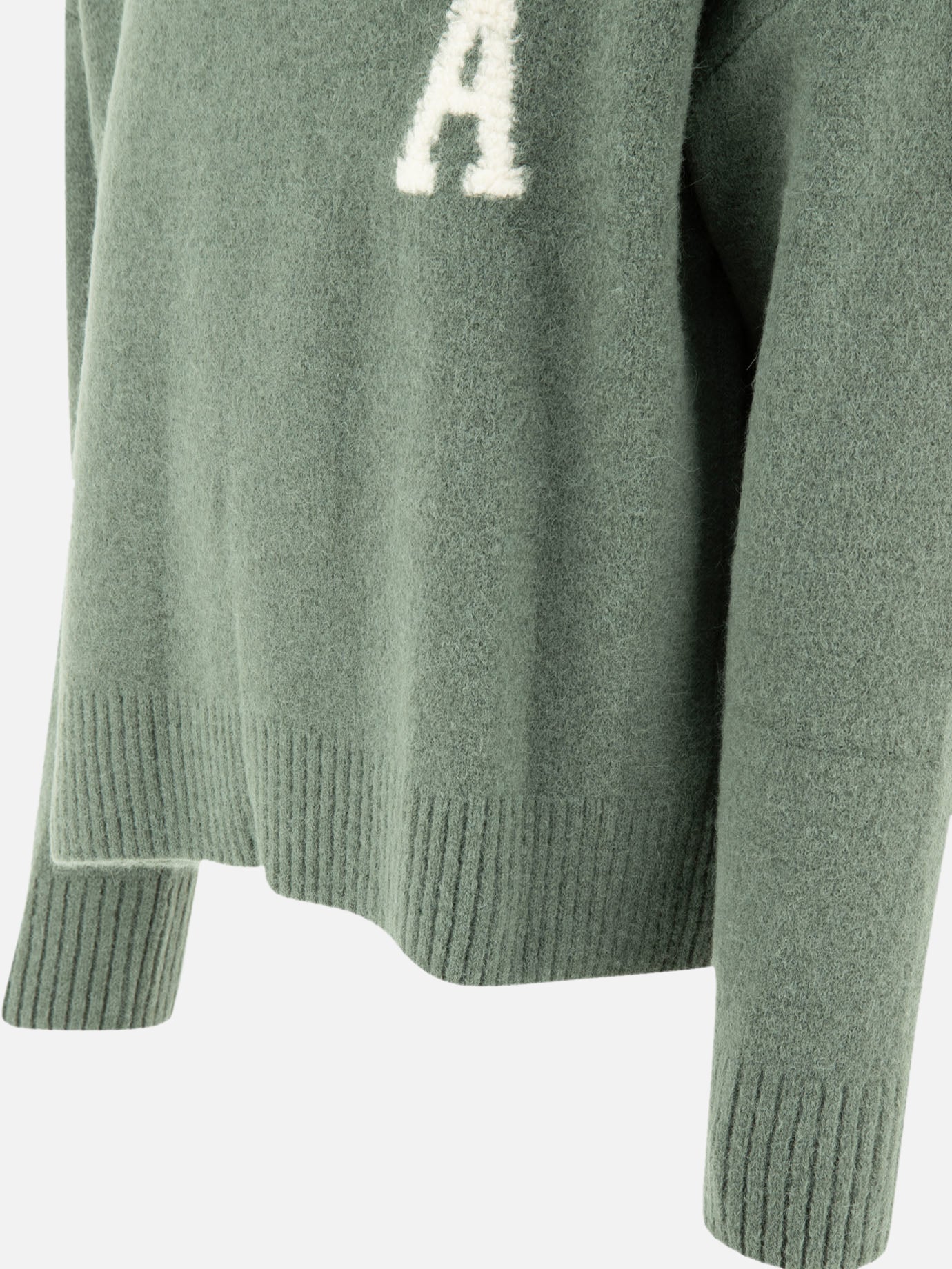 Ami Paris "Ami de Coeur" alpaca polo shirt Green