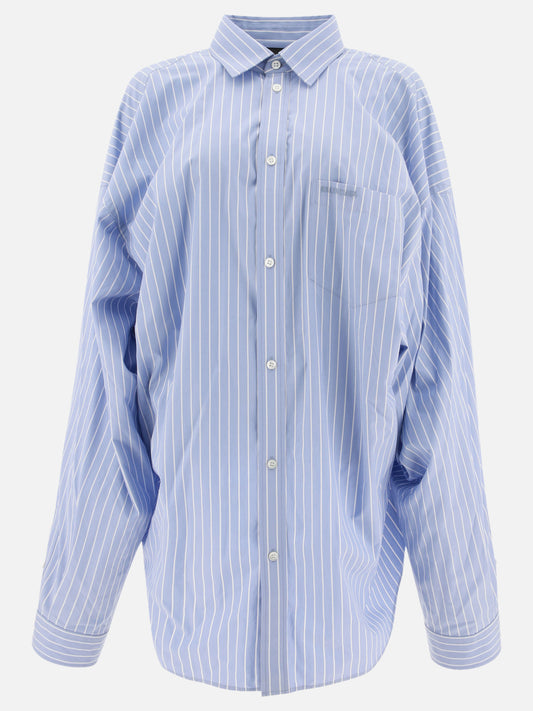 Striped shirt with embroidered logo