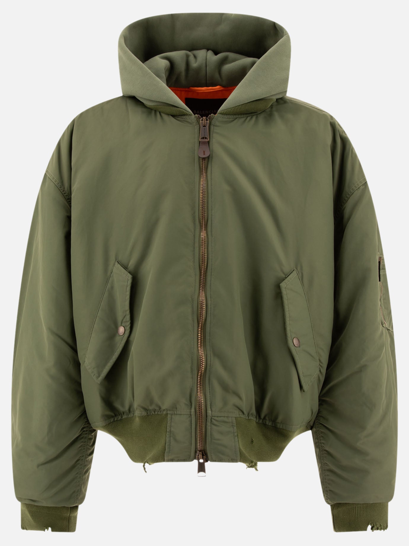 Bomber jacket with contrasting interior