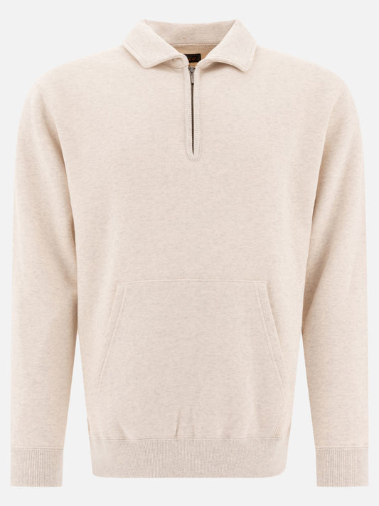 Beams Plus Felpa con mezza zip 19025887_S Grey 1