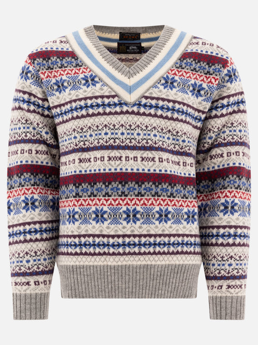 Beams Plus Maglione "Fair Isle" 14183861_S Grey 1