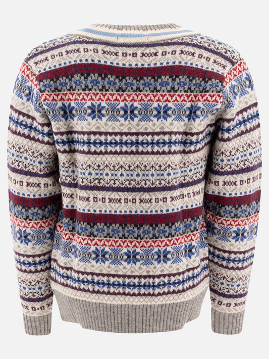 Beams Plus Maglione "Fair Isle" 14183861_S Grey 2