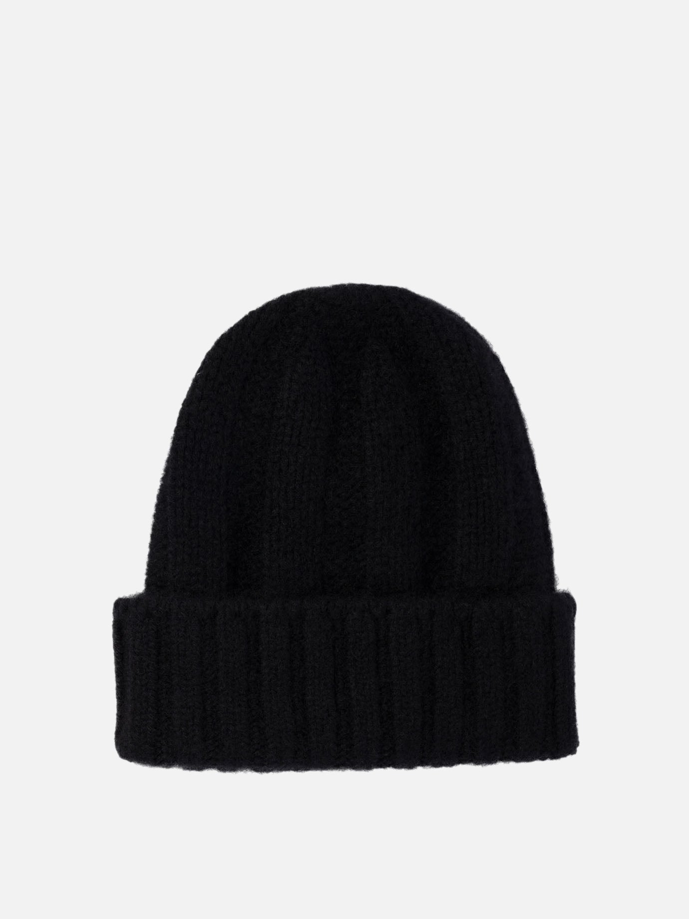 Beams Plus Ribbed cashmere beanie Black
