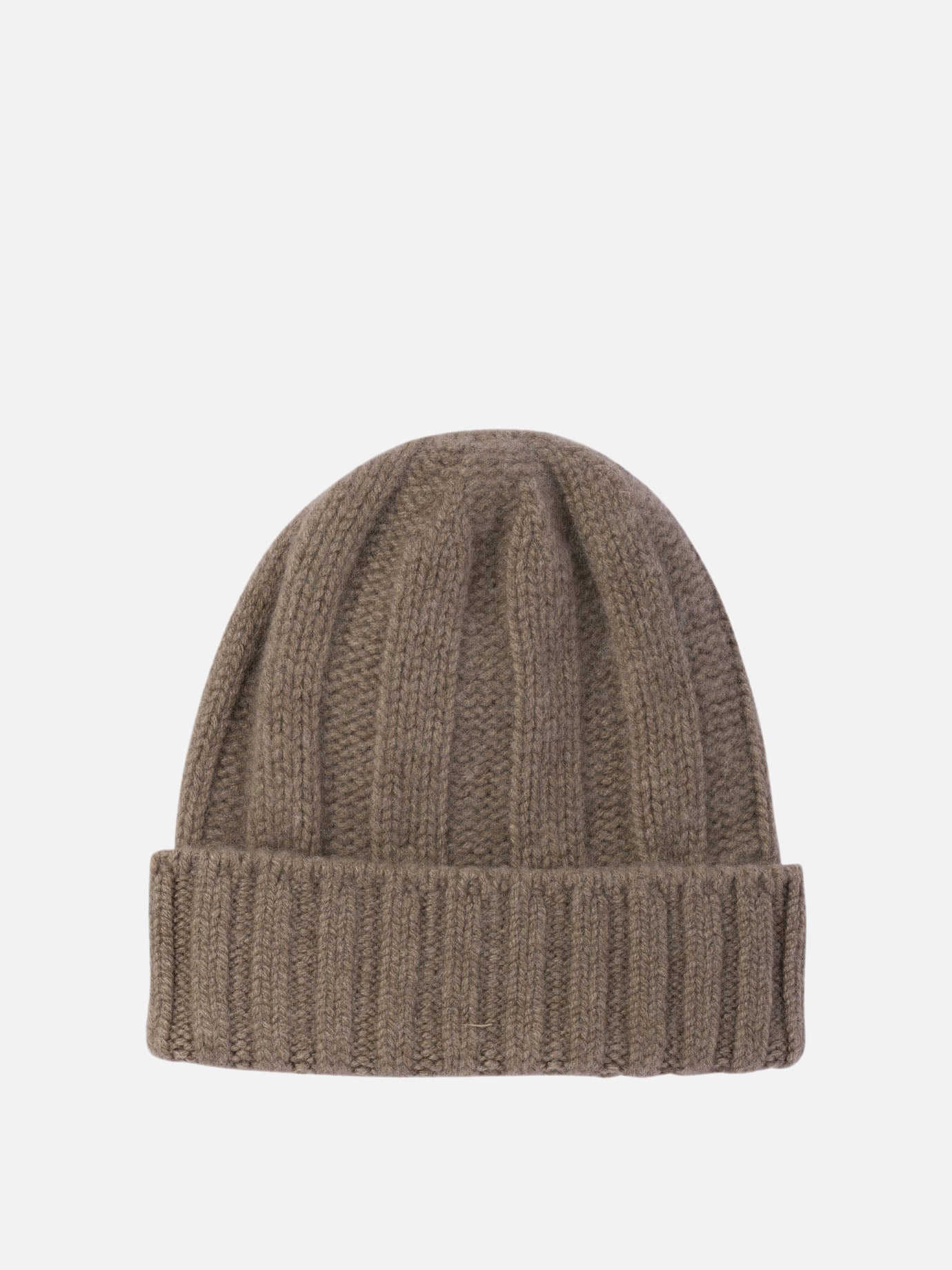 Beams Plus Ribbed cashmere beanie Brown