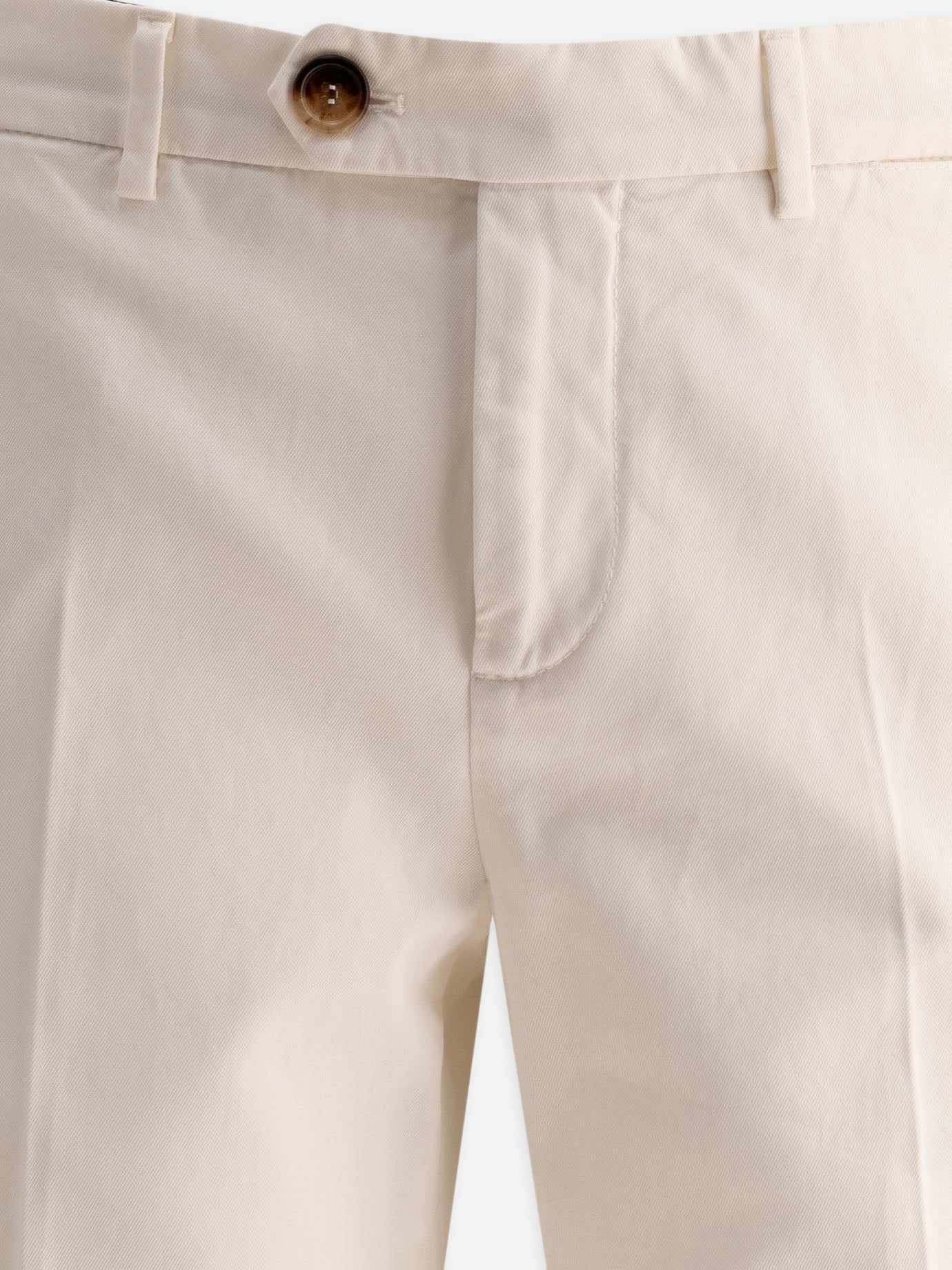 Brunello Cucinelli Garment-dyed trousers in twisted cotton gabardine White