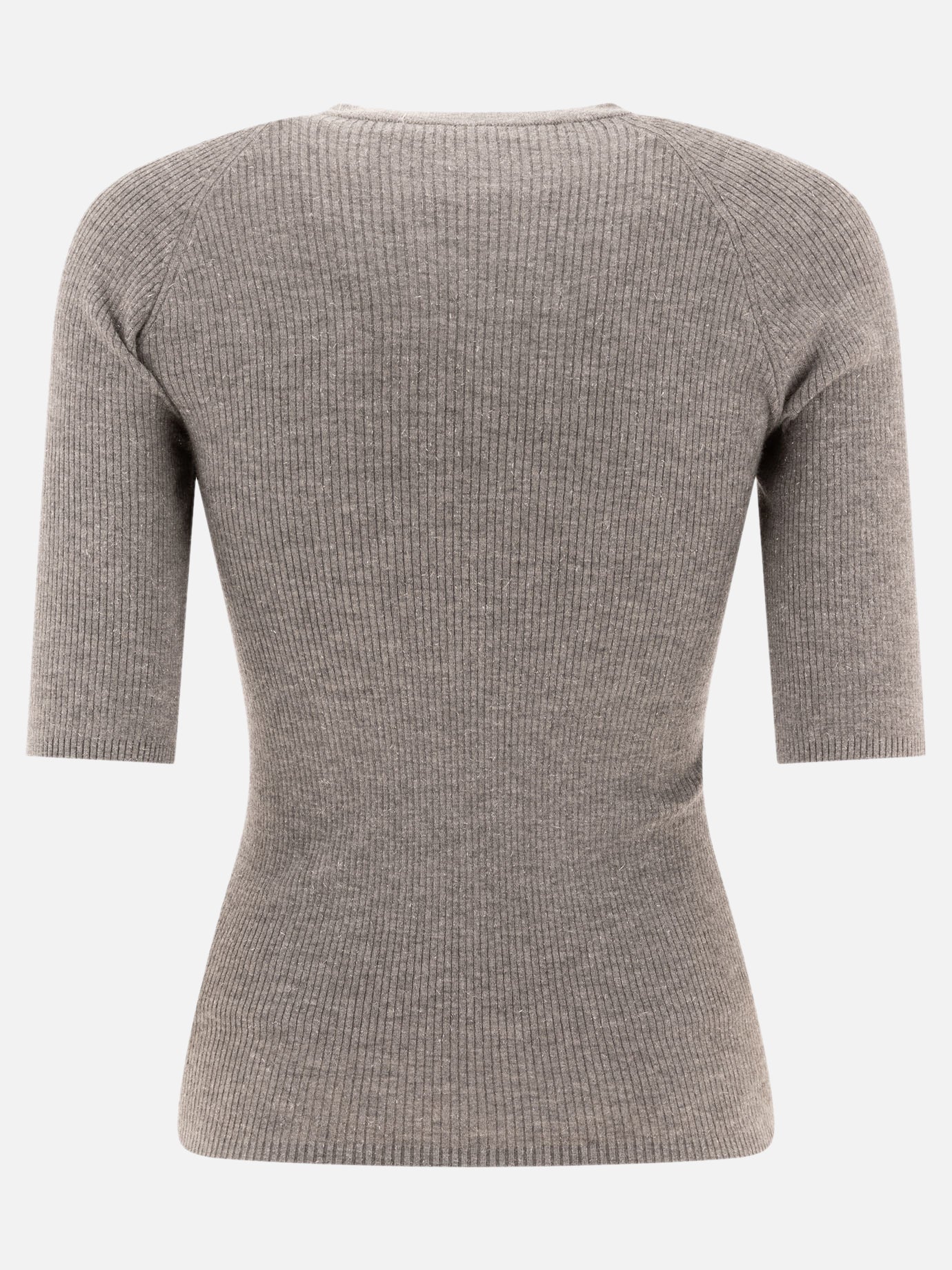 Brunello Cucinelli Ribbed cashmere Sparling sweater Grey