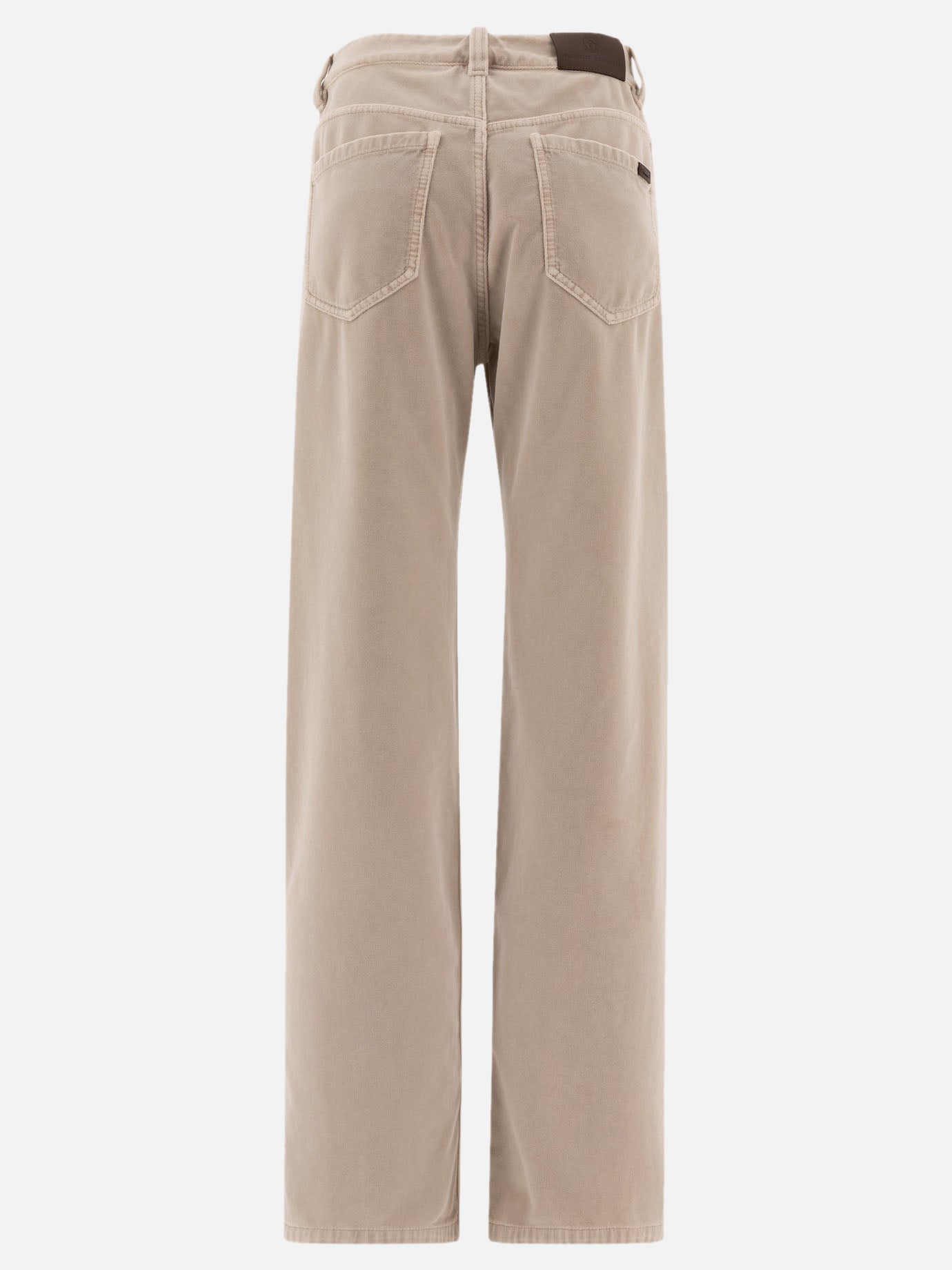 Brunello Cucinelli Garment-dyed cotton velvet trousers Beige