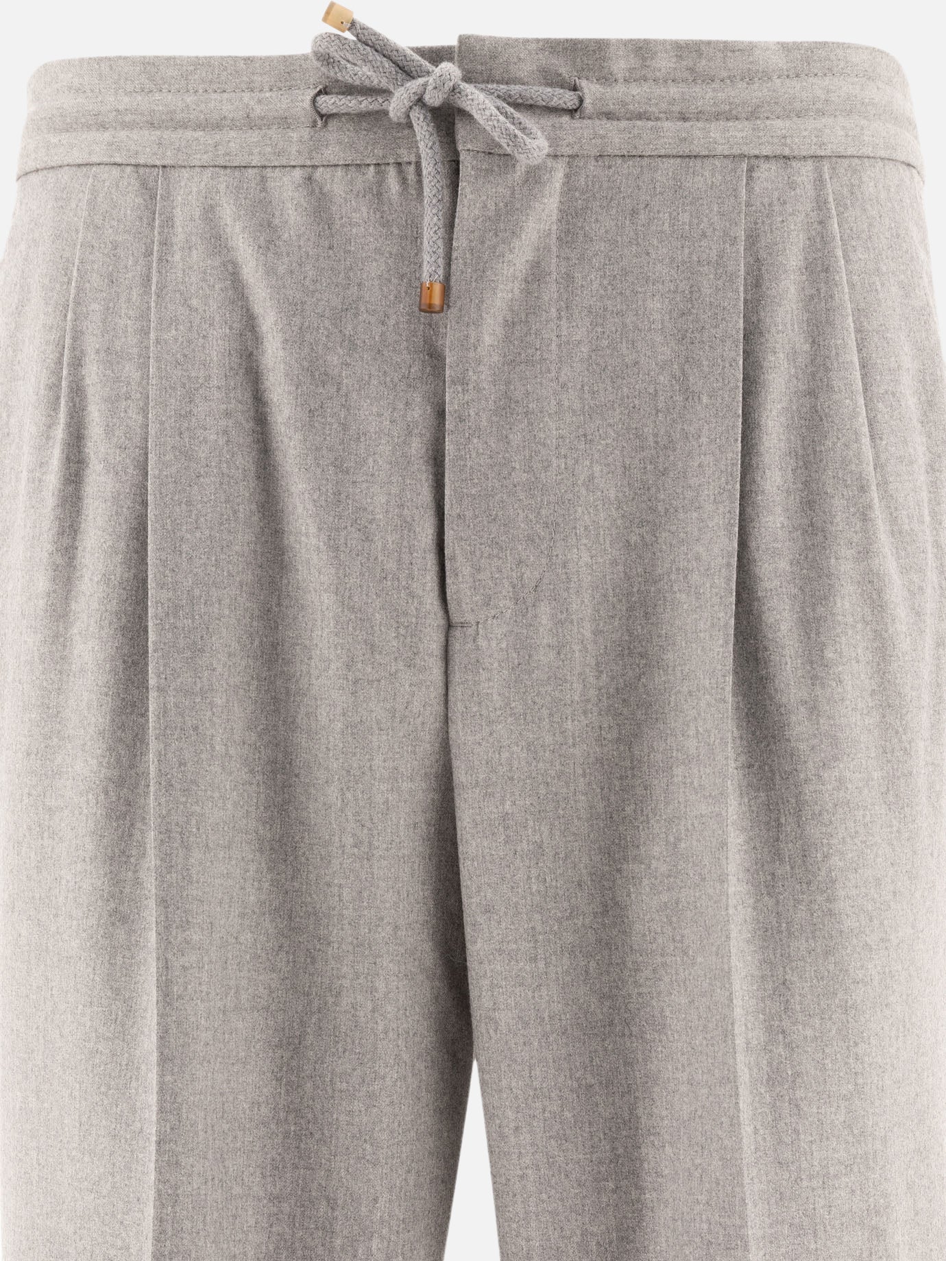 Brunello Cucinelli Trousers with drawstring and double pleats Grey