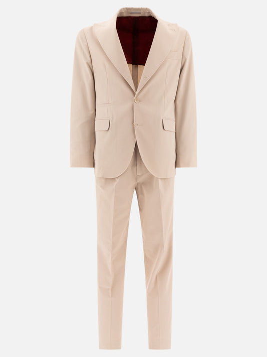 Single-breasted suit in cotton gabardine