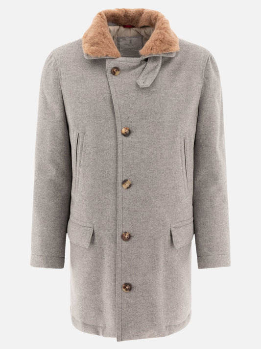 Cappotti lunghi Solid colour  Grigio - Brunello Cucinelli Uomo | PLP | VIETTI Online Store 
