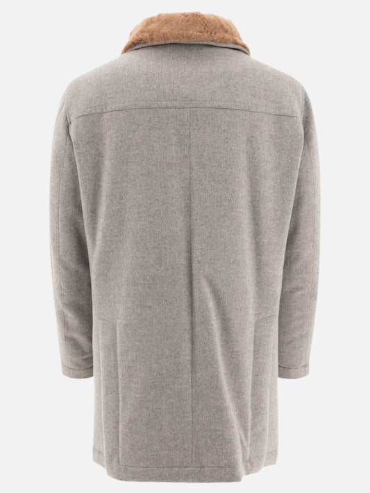 Cappotti lunghi Solid colour  Grigio - Brunello Cucinelli Uomo | PLP | VIETTI Online Store | 2
