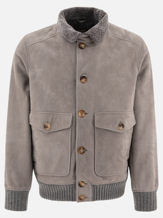 Giacche shearling Solid colour  Grigio - Brunello Cucinelli Uomo | PLP | VIETTI Online Store 
