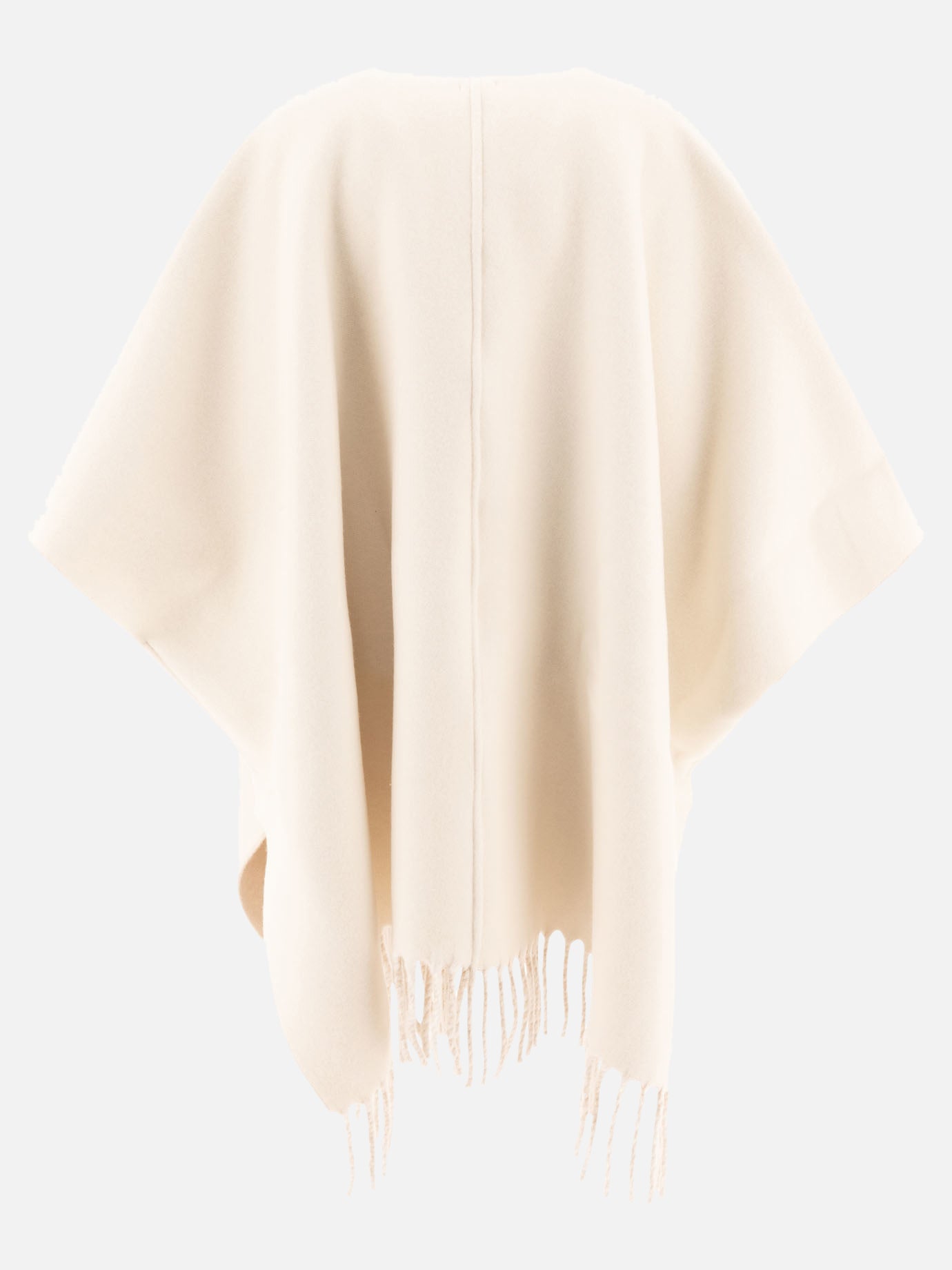 Brunello Cucinelli Wool and cashmere double knit poncho Beige