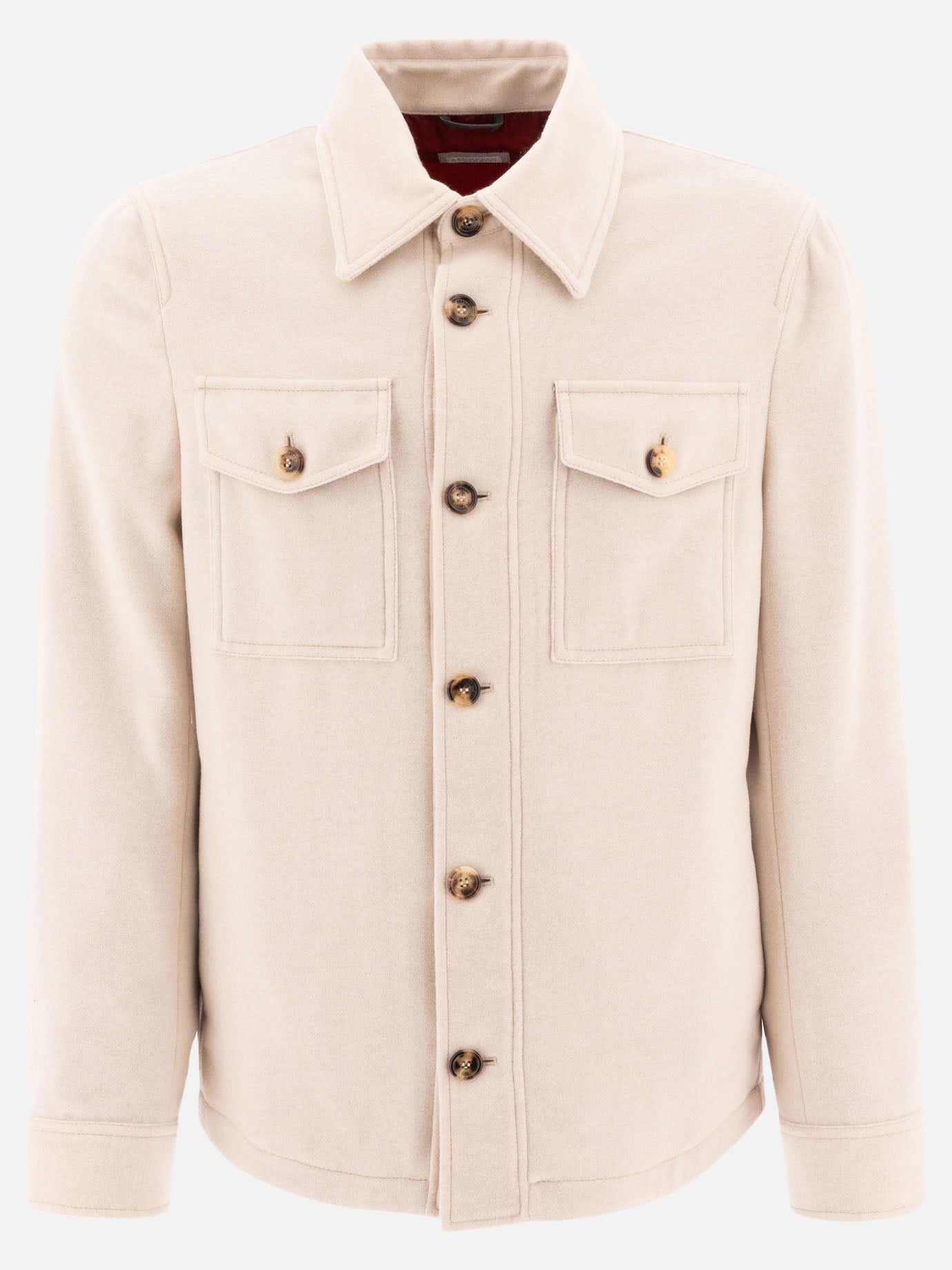 Giacche overshirt Solid colour  Beige - Brunello Cucinelli Uomo | PDP | VIETTI Online Store | Zoom-Modal
