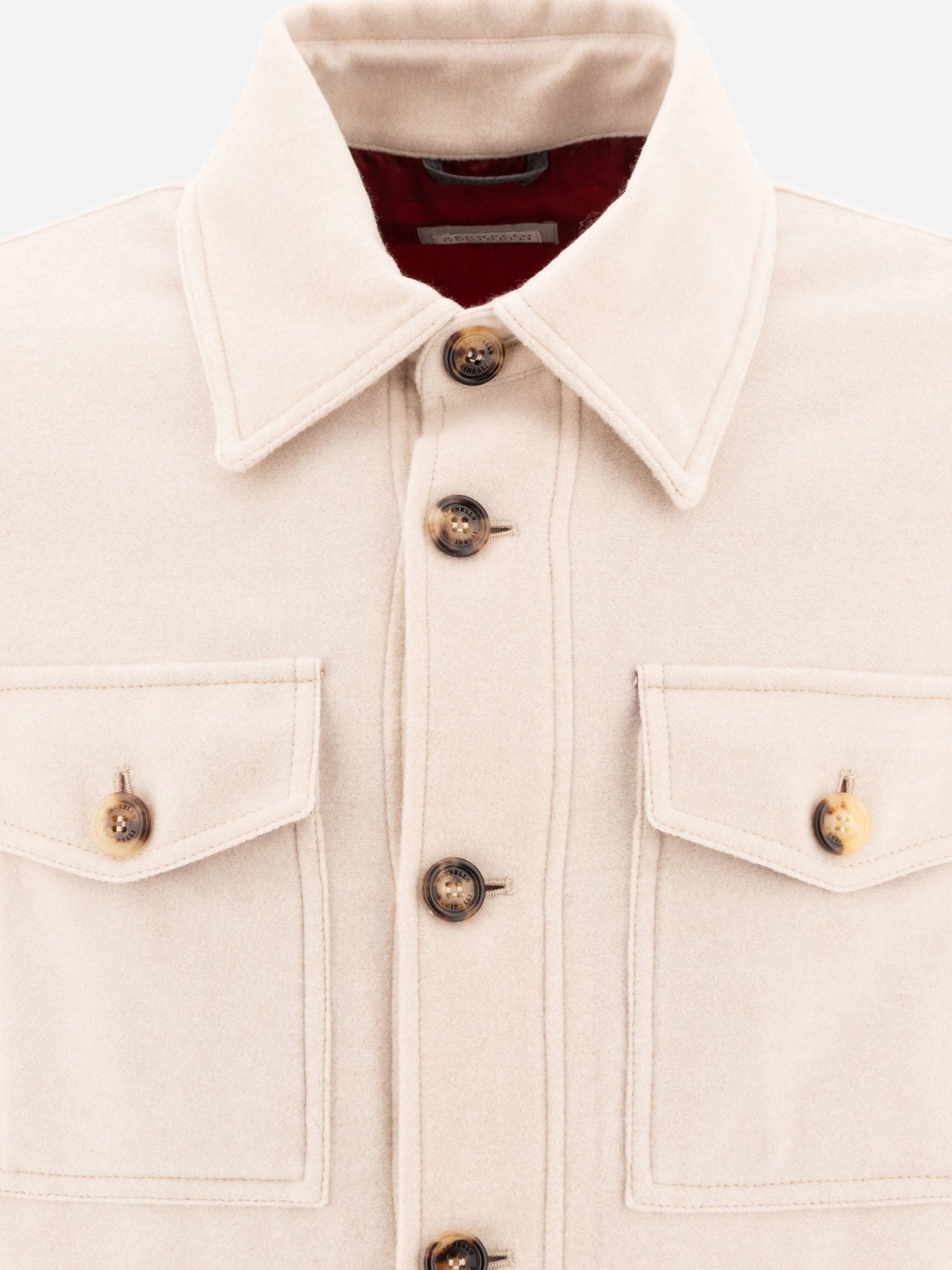 Giacche overshirt Solid colour  Beige - Brunello Cucinelli Uomo | PDP | VIETTI Online Store | thumbnail_3