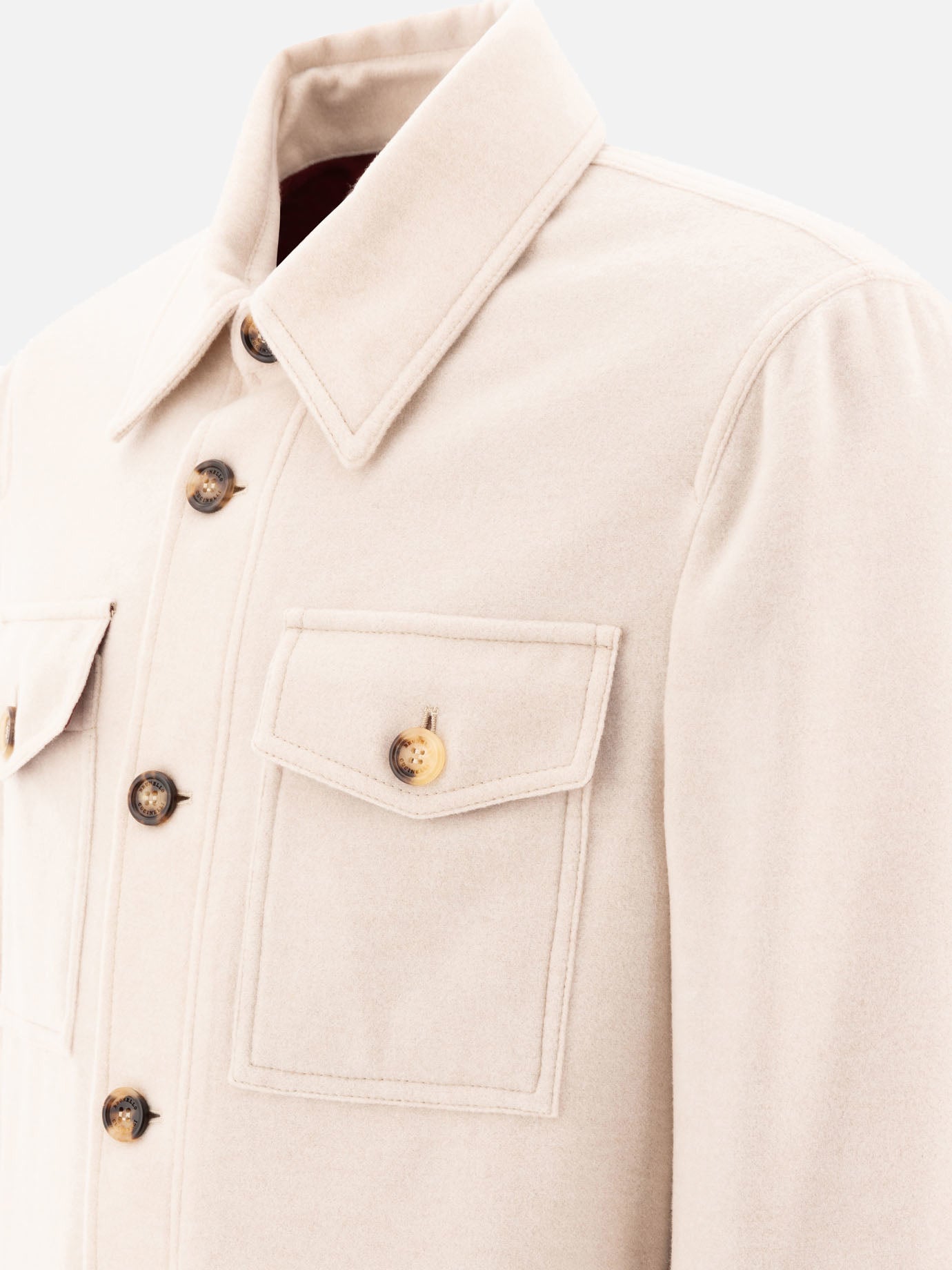 Giacche overshirt Solid colour  Beige - Brunello Cucinelli Uomo | PDP | VIETTI Online Store | Zoom-Modal_4
