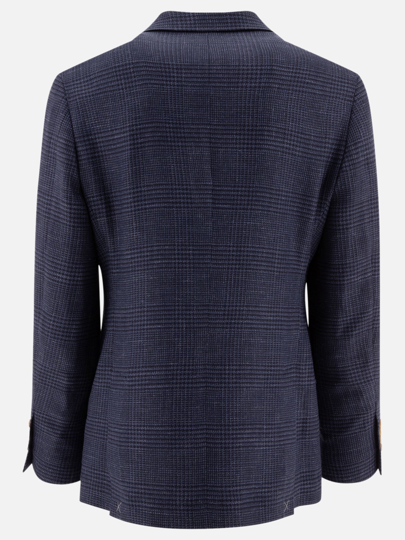 Brunello Cucinelli Prince of Wales deconstructed blazer Blue