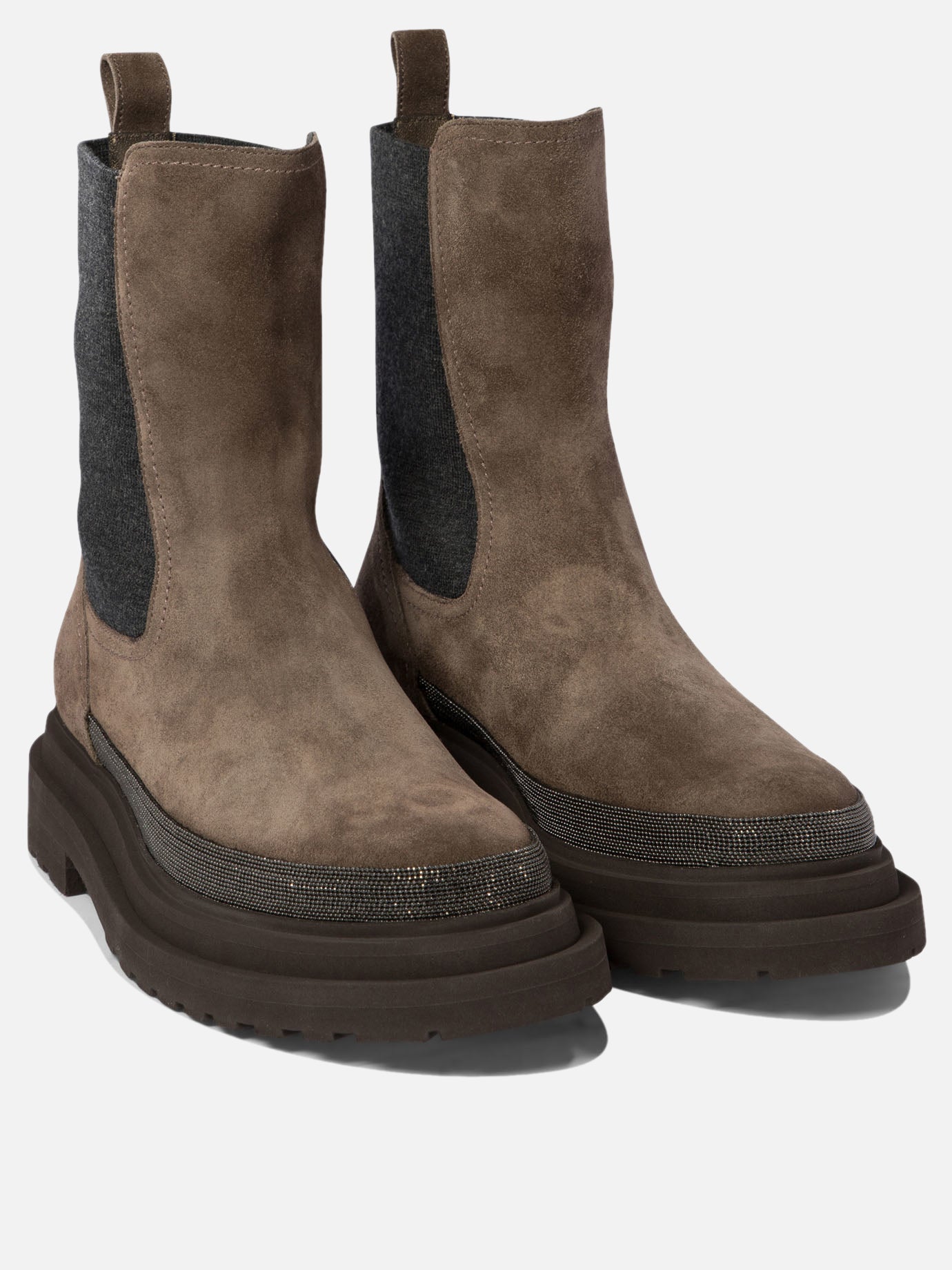 Brunello Cucinelli Chelsea boots with Precious Contour Brown