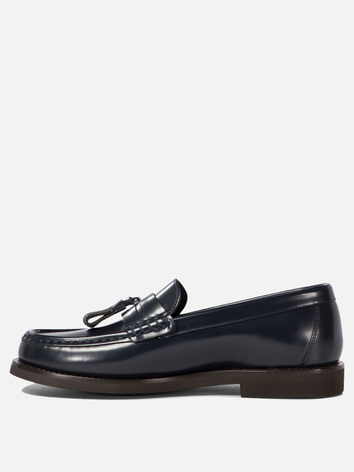 Brunello Cucinelli Loafers with Shiny Tassels Blue