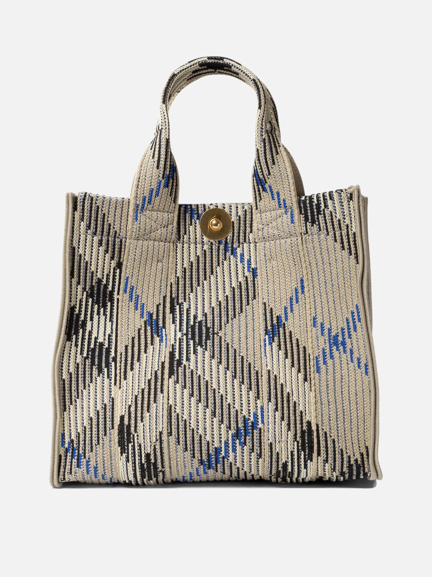 Burberry "Mini Check" knitted tote Grey