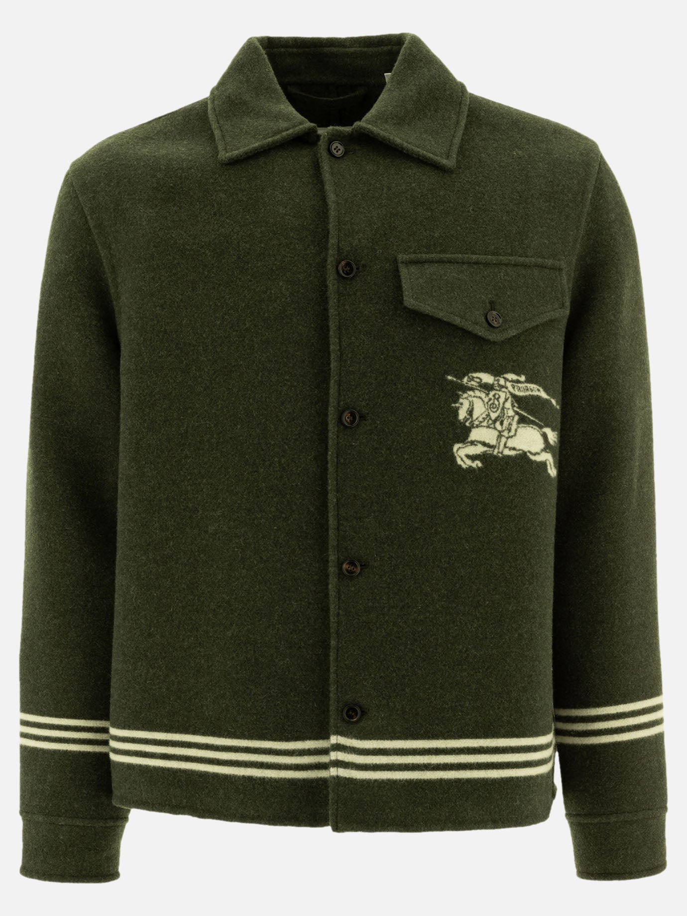 Giacche overshirt Solid colour  Verde - Burberry Uomo | PDP | VIETTI Online Store | Zoom-Modal

