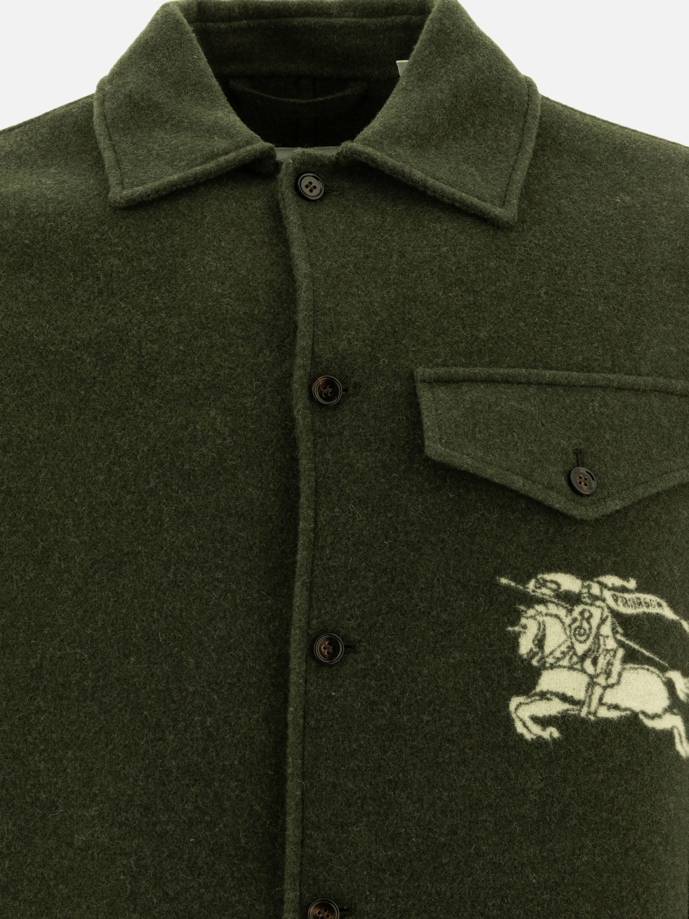 Giacche overshirt Solid colour  Verde - Burberry Uomo | PDP | VIETTI Online Store | thumbnail_3
