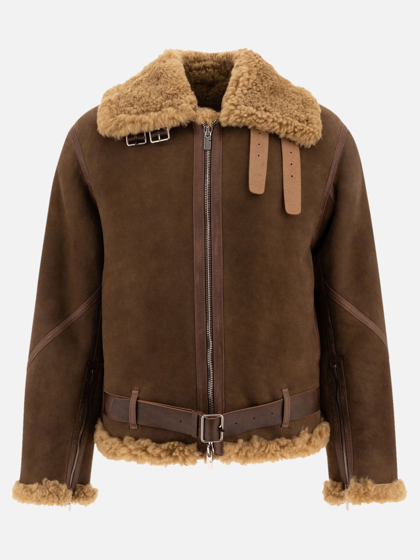 Giacche shearling Solid colour  Marrone - Burberry Uomo | PDP | VIETTI Online Store | thumbnail