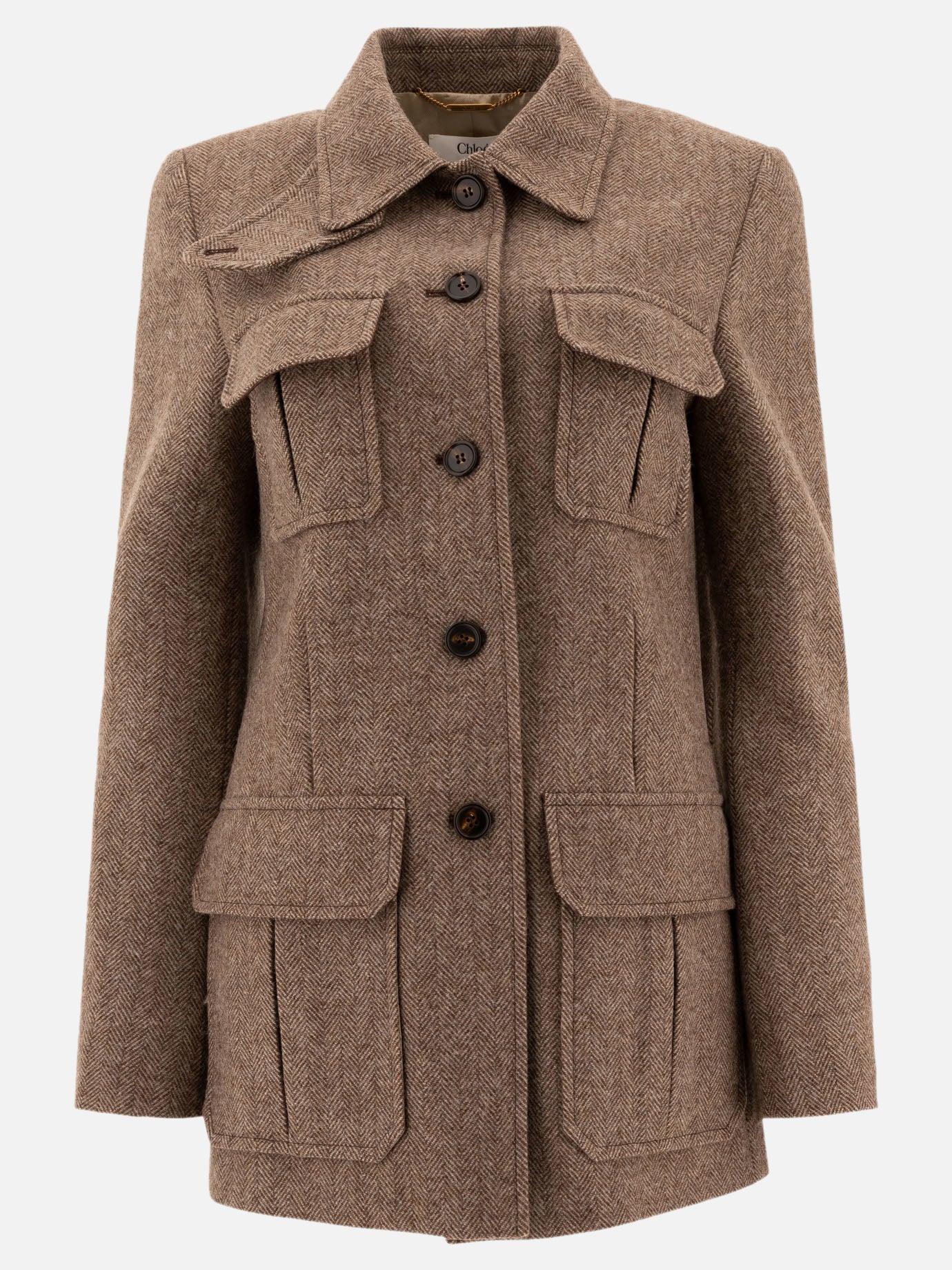 Quilted & Utility Jackets Herringbone  Brown - Chloé Women | PDP | VIETTI Online Store | thumbnail