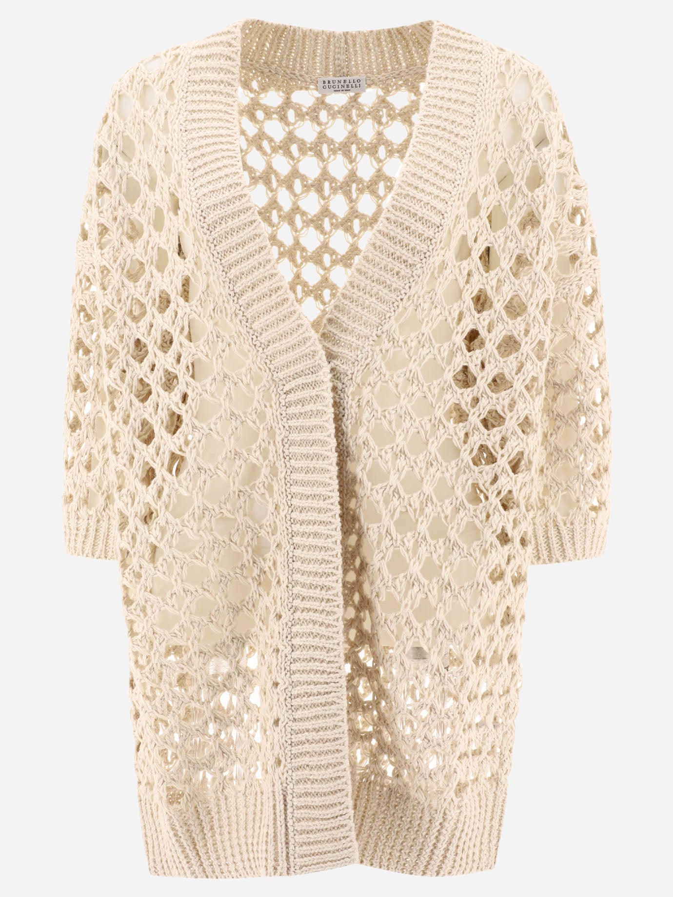 Cardigan Textured knit  Beige - Brunello Cucinelli Donna | PDP | VIETTI Online Store | thumbnail
