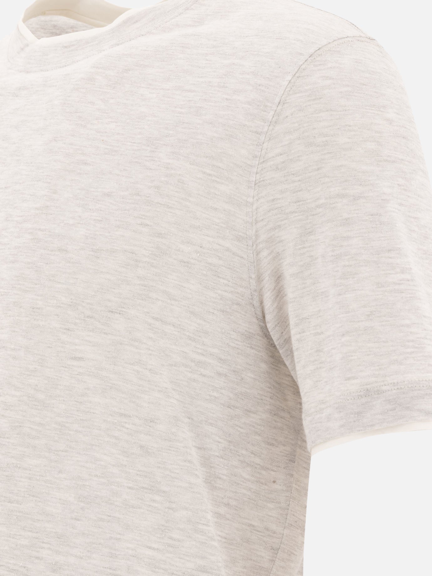 Crewneck t-shirts Solid colour  Grey - Brunello Cucinelli Women | PDP | VIETTI Online Store | Zoom-Modal_4
