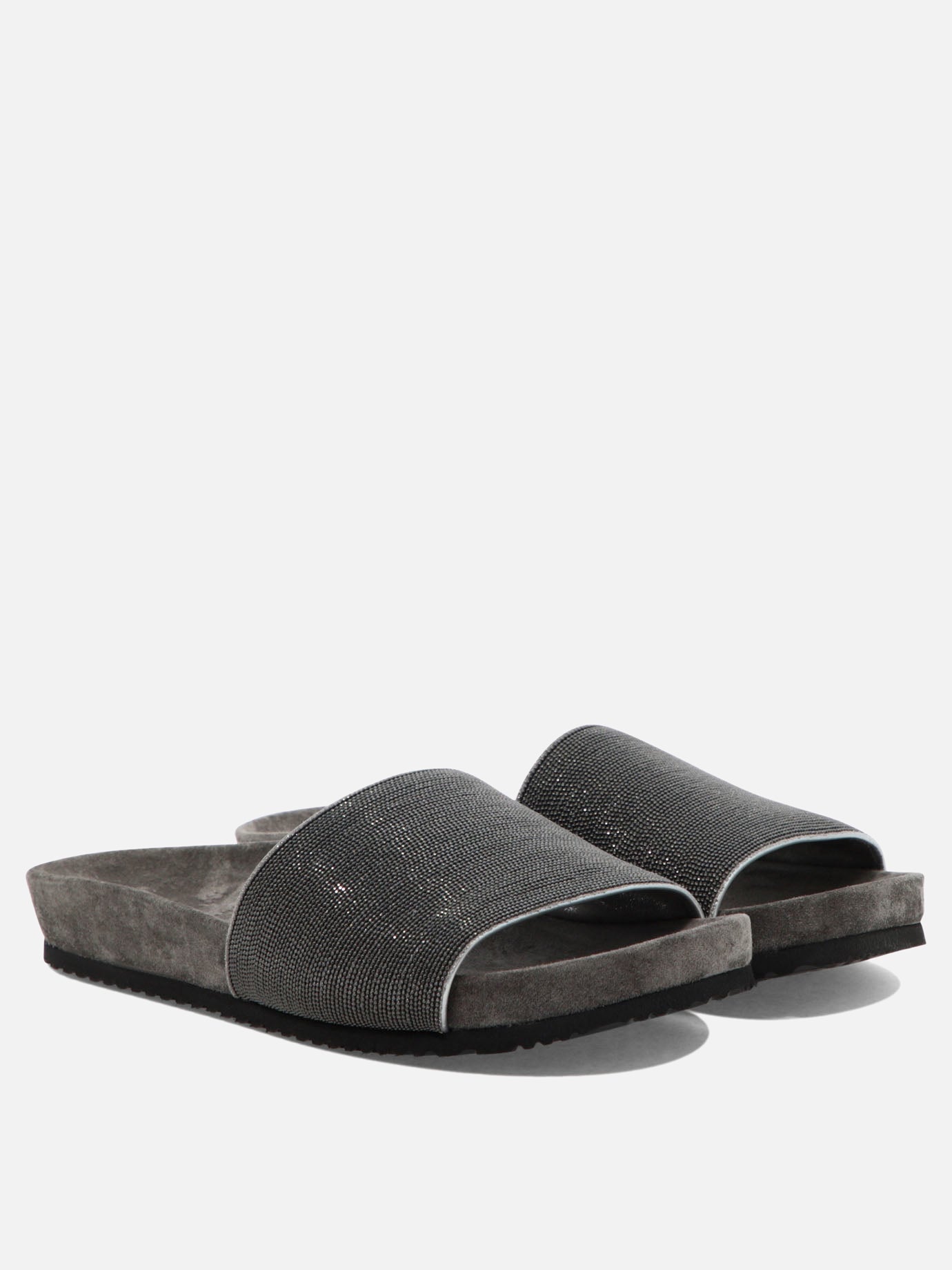 Sandali bassi 100% leather 100% rubber  Grigio - Brunello Cucinelli Donna | PDP | VIETTI Online Store | thumbnail_2