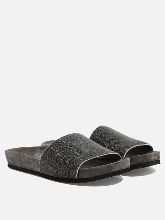 Sandali bassi 100% leather 100% rubber  Grigio - Brunello Cucinelli Donna | PLP | VIETTI Online Store | 2
