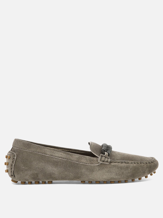 Mocassini 100% suede - 100% rubber  Marrone - Brunello Cucinelli Donna | PLP | VIETTI Online Store 
