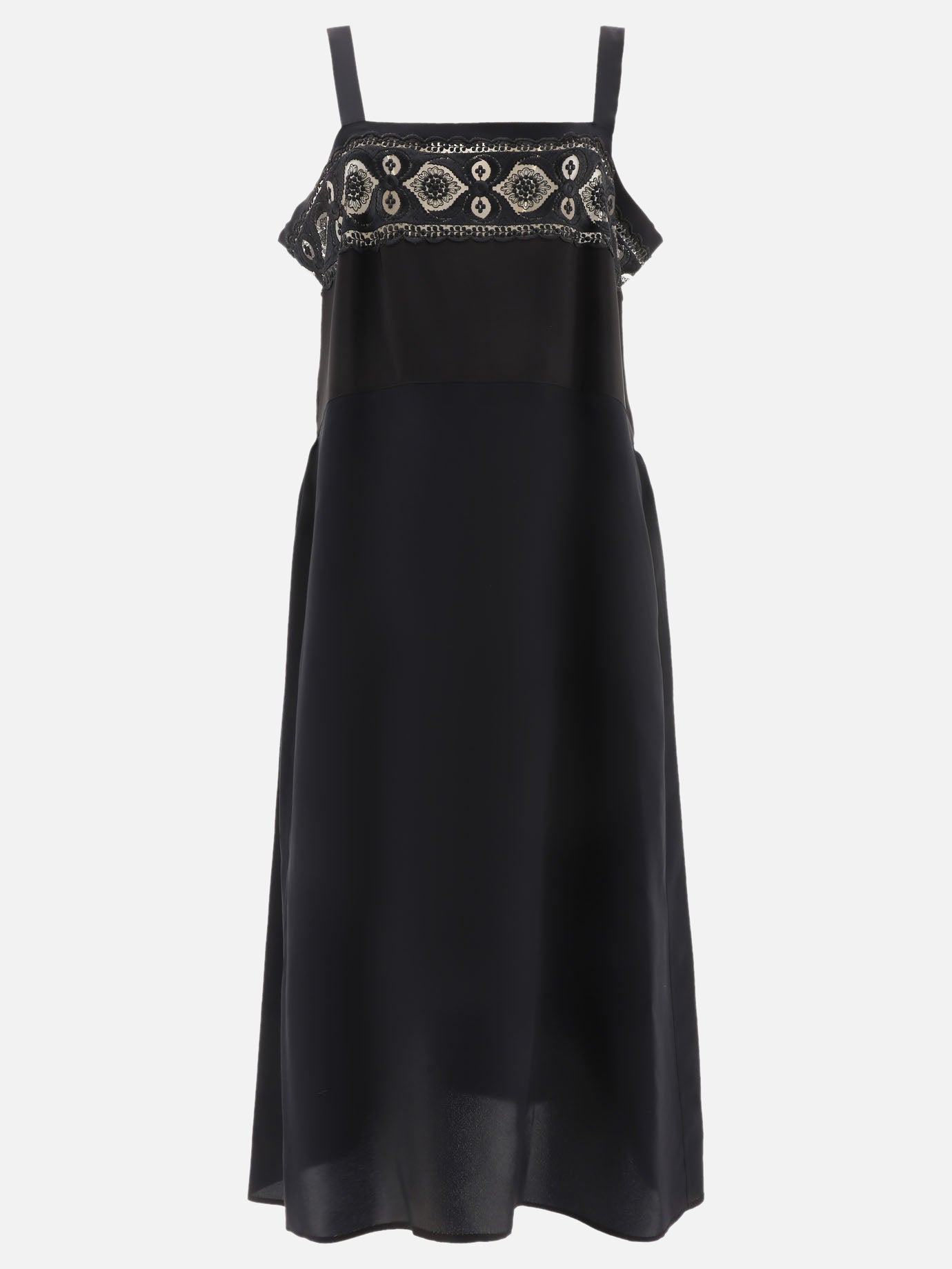 Midi dresses Embroidered  Black - Maison Margiela Women | PDP | VIETTI Online Store | thumbnail
