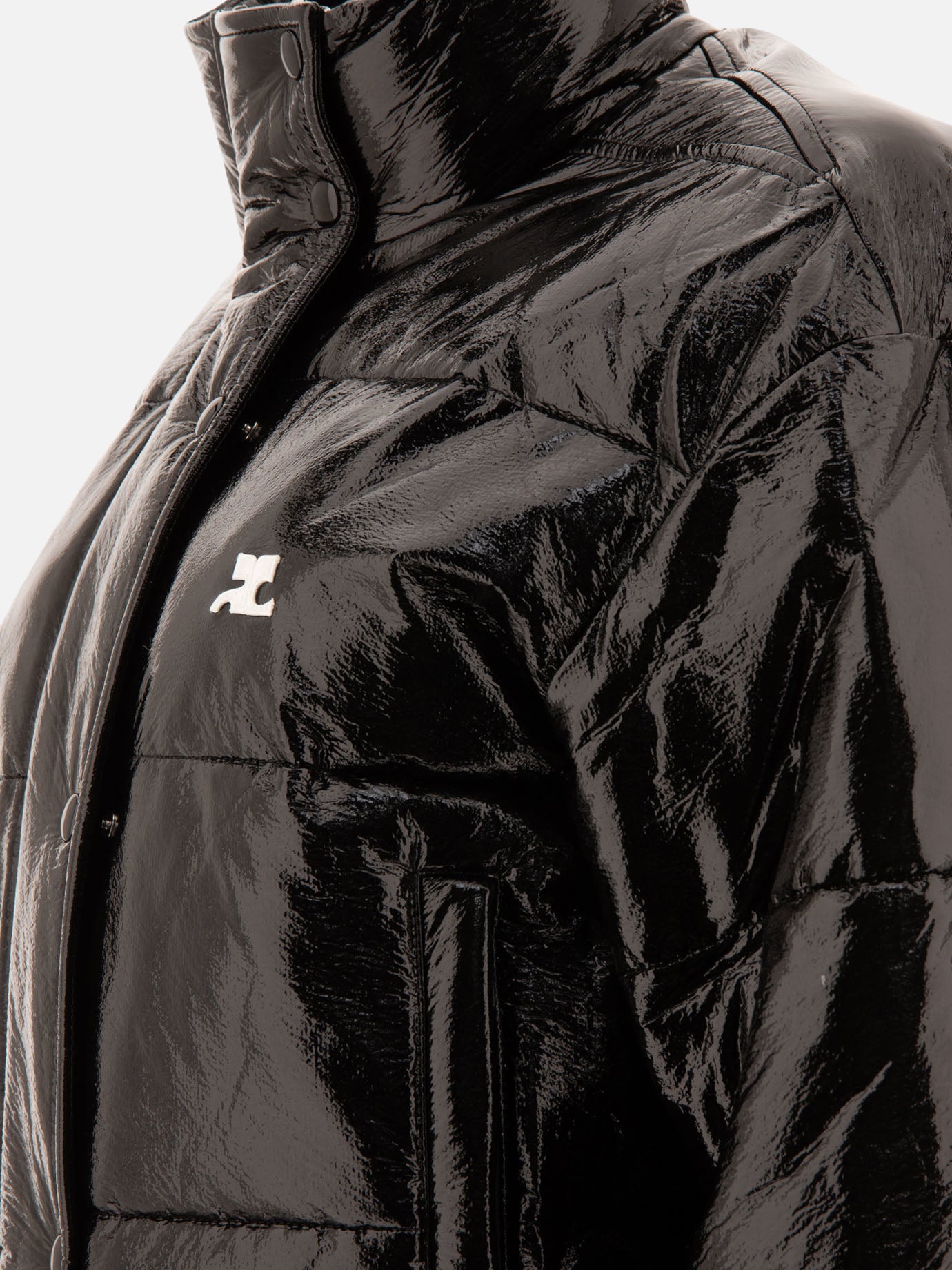 Vinyl puffer jacket