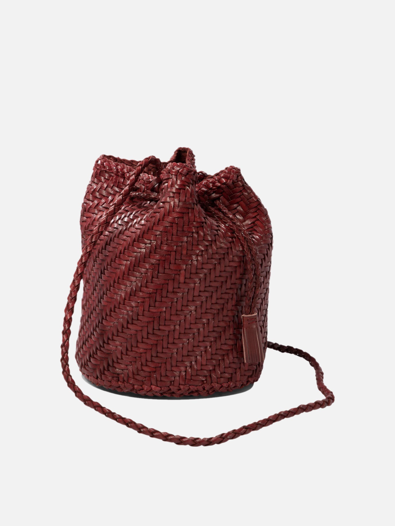 Dragon Diffusion "Pompom Double Jump" bucket bag Bordeaux