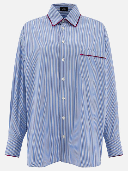 Striped poplin shirt