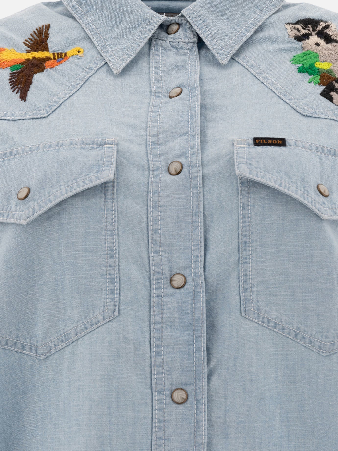 Filson Embroidered western shirt Light blue