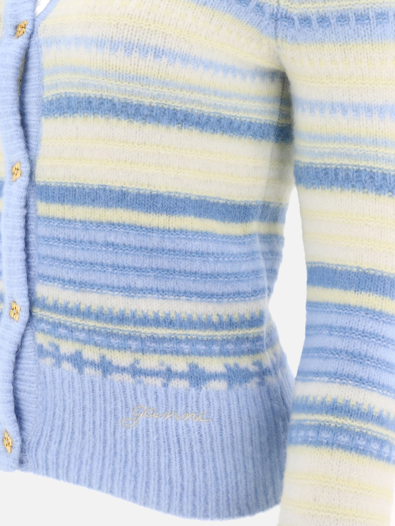 Ganni Striped cardigan Light blue